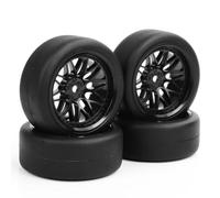 RC Tires Hub Wheel For HPI 1:10 4pcs/Set 1/10 Flat Rubber Tyres Wheel Rims Set 12mm Drive Hex Drift RC Car Accessory Parts PP0338+BBNK 6mm