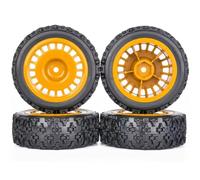 RC Tires Hub Wheel For LC PTG-2 1/10 4PCS Rubber Tires Wheels 72X26mm 12mm Adapter RC Remote Control Off-road For Rally Model Car For Racing(Yellow,A)