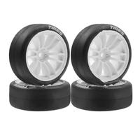 RC Tires Hub Wheel For Tamiya For TT01 For TT02 XV01 PTG-2 For Kyosho For HPI For HSP 1/10 4pcs 65mm Hard Drift Tire Tyre Wheel RC On Road Touring For Racing Car(White)