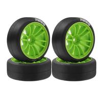 RC Tires Hub Wheel For Tamiya For TT01 For TT02 XV01 PTG-2 For Kyosho For HPI For HSP 1/10 4pcs 65mm Hard Drift Tire Tyre Wheel RC On Road Touring For Racing Car(Green)