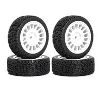 RC Tires Hub Wheel For Tamiya XV01 XV02 For TT01 For TT02 1/10 4pcs 68mm High-Grip Rubber For Rally Tires RC For Racing Upgrade Accessories Replacement Parts(White)