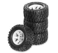 RC Tires Hub Wheel For Traxxas For E-Revo For MJX 16207 16208 For SCY 16101 For HBX 1/16 4pcs 90mm Monster Truck For Buggy Tires Wheel 12mm Hex RC Car Upgrade Parts(White)