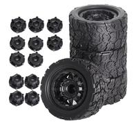 RC Tires Hub Wheel For Traxxas For Maxx For Arrma For Granite 1/10 4pcs 110mm Monster Stunt Truck Tire 12mm And 14mm Hex Upgrade Accessories Parts