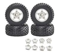 RC Tires Hub Wheel For Traxxas For Slash For Arrma For Senton For Vkar SCTX10 For HPI 1/8 1/10 4Pcs 109mm Short Course Truck Tire With 12mm 14mm 17mm Wheel Hex RC Car(White)