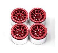 RC Tires Hub Wheel For TRX4M 1/18 4pcs Beadlock Wheel Hub 1.0 Inch Wheel Rim Aluminum Alloy RC Crawler Car Upgrade Parts Replacement 7mm Hex(Red)