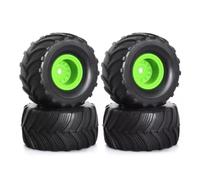 RC Tires Hub Wheel For TRX4M For FMS For FCX24 For Axial For SCX24 AX24 1/24 1/18 RC Part 4pcs 52mm 1.0" Monster Truck Wheel Rim Tires Set RC Crawler Upgrade Parts(Green)