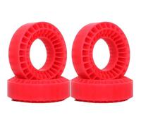 RC Tires Hub Wheel For TRX4M For SCX24 AX24 For FCX24 FCX24M 1/18 1/24 4pcs 55mm 1.0" Silicone Rubber Wheel Tires Insert Foam RC Crawler Car Upgrade Parts(Red)