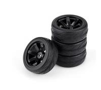 Rc Tires Rims Compatible With Tras For HSP For Tamiya 1:10 RC On-road Vehicle Drifting Car Hard Tyre Set 4Pcs RC Hard Pattern Drift Tires Wheel