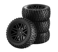 RC Tires Tyres Wheels Compatible With HSP 94166 94107 94106 4PCS RC 1/10 Scale Off-Road Car Tires Tyre And Wheels RC Car Upgrade Parts RC Car Tire(Black)