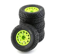 RC Tires Tyres Wheels Compatible With HSP For Sonic 94102 For RACING For Tamiya TT02 4pcs RC Model Car Rubber Tires Wheel For 1/8 1/10 Scale RC On Road Car(Green,B)