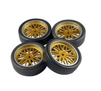 RC Tires Tyres Wheels Compatible With LDRC AE86 A86 LD1801 LD1802 LD1803 LD1804 A01 A02 1/18 RC Car Upgrade Parts 33mm RC Hard Drift Tire Wheel Hard Tyre 4pcs(LA0046 Yellow)