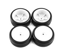 RC Tires Tyres Wheels Compatible With Tamiya For TT01 TT02 XV01 PTG-2 RC Car Parts 4Pcs High Grip Hot Melt Tyre Wheel 65 * 26mm Tire For 1/10 RC For Racing Car(Orange)