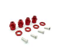 Rc Toys Accessories For 1/10 1/8 Tires 4PCS Aluminum Alloy Hex Adapter 12mm To 17mm Wheel Hex Hubs Adapter Extension Conversion Nuts RC Car Upgrade(Red)