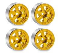 RC Toys Components For SCX30 For Ascent-32 1/30 4pcs Metal Deep Dish 0.7inch Beadlock Wheel Hub Rim RC Crawler Car Upgrade Repair Modify Parts(Yellow)
