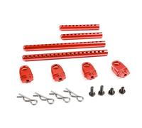 RC Toys Components For Tamiya For TT02 RC Car Parts Accessories Metal Assembled Body Post Mount Set Tool-Free Height Adjustment With R Clips For Secure Hold(Red)