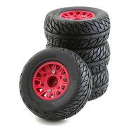 RC Toys DIY Spare For HSP For Sonic 94102 GT LC For Racing PTG-2 For Tamiya For TT02 1/8 1/10 4pcs RC Model Rubber Tires Wheel On Road Car(B RED)