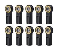 RC Toys DIY Spare For TRX-4 For Axial For SCX10 II 1/10 10Pcs Metal M4 Counter Clock-wise Thread Ball End Head Link Rod Joint RC Car Model Parts(Black)
