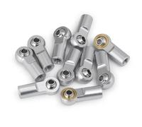 RC Toys For Axial For Tamiya For Trx-4 For Scx10 1/10 10Pcs Aluminum Alloy M4 Link Rod Head Ball Ends Clock Wise Thread RC Car Parts(Silver)