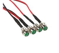 RC Toys light For Universal 4 Pcs 12v 8mm Panel For Pilot Dash Warning Light Indicator Lamp Car Van Remote Control Cars Accessory(Green)