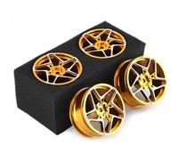 Rc Toys Models Parts For Hsp 94123 94122 For Tamiya For TT02 For Sakura D5 1/10 4PCS 52mm Metal Wheel Rim Hub Rubber Tire On Road Drift Touring(Yellow)