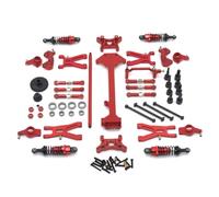Rc Toys Models Parts For WLtoys 1/18 A959 A949 A969 A979 K929 Metal Upgrade Accessories For Swing Arm Steering Cup Linkage Shock Absorber Kit RC Car Replacement Parts(Red)