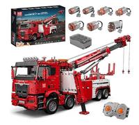 RC Toys Pleyer Mould King 17027 Building Block Technology Fire Engine with Crane, Truck, 4883 Pieces, Large Construction Crane Truck Construction Kit Model, with 7 Motors, Technology 2.4 G Remote