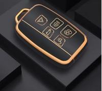 RC TPU Key Fob Case Cover for Jaguar XF, XE, XJ, F Pace 5 Button Smart Key Protector Signal (BLACK)