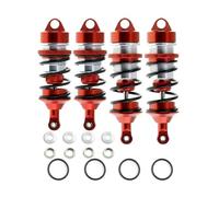 Rc Tracked Shock Absorber For Arrma 1/7 4pcs Metal Front And Rear Shock Absorbers Rc Car Tracked Vehicles Parts Accessories Upgrade Replace Use(Red)