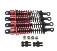 Rc Tracked Shock Absorber For Ecx Barrage Temper For Rgt 136100 Ftx For Outback 1/10 1/12 1/18 4Piece Alloy Front And Rear Shock Absorber Track Parts(Red)