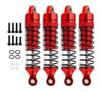 Rc Tracked Shock Absorber For Traxxas For LaTrax For Teton For Desert For Prerunner SST 1/18 RC Truck Car Upgrade Parts 4Pcs Metal Front And Rear Shock Absorber Damper(Red)