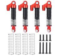 Rc Tracked Shock Absorber For TRX-4M For Bronco For Defender 1/18 4Pcs Aluminum Alloy Shock Absorber Damper 51/52/56/62mm RC Crawler Car Upgrade Parts(D 51mm Red)