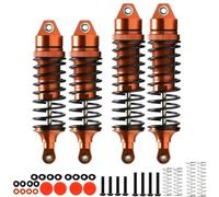 Rc Tracked Shock Absorber For Vorteks ARA4305V3T3 ARA330722 ARA330723 1/10 4WD 3S RC Car 4Pc Full Metal Front Rear RC Damper Shock Absorbers Stadium TRUCK(Orange)