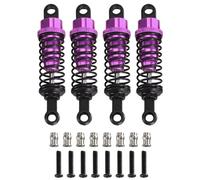 Rc Tracked Shock Absorber For WPL C14 C24 For MN D90 D91 MN99 99s 64mm Oil Filled Type Metal Shock Absorber With Shock Tower RC Car Adjustable Upgrade Parts(Purple 4PCS)