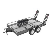 RC Trailer,Heavy-Duty Trailer Cargo Carrier Metal Kit Metal Trail Car Trailer Accessory with Four Tires for RC4WDss TRX4s 1/10 RC Car