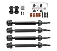 Rc Transmission Shaft Compatible With ARRMA 3S For Rock V2 For Granite For Senton 1/10 Rc Car Upgrade Parts 4pcs Metal Front And Rear CVD Driveshaft(Black)