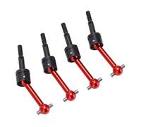 RC Transmission Shaft Compatible With Tamiya For TT02 1/10 RC Car Upgrade Replacement Parts 4Pcs Metal For Universal Drive Shaft CVD 70mm(Red)