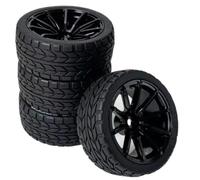 RC Truck Tires Wheels Kit For Arrma For Mojave For Grom 1/16 Cars | Rubber tires with plastic wheels provide off-road traction and handling Upgrade for RC trucks cars. RC Tires Hub Wheel