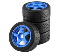 RC Tyre Hub Wheels Compatible With ARRMA For INFRACTION 6S F1 For LIMITLESS 1/7 RC Cars Upgrade Part Accessory 4Pcs Plastic Wheel Rubber Tire(Blue)
