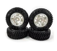 RC Tyre Hub Wheels Compatible With Axial For SCX24 1/24 RC Car Part RC Car Accessories Replacement Parts RC Part Plastic Wear-resistant Wheel Rims Tyre(Silver)