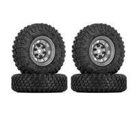 RC Tyre Hub Wheels Compatible With Axial For Yeti Jr D90 TF2 For Tamiya 1/10 RC Crawler Car 4PCS 85Mm 1.55 Metal Beadlock Wheel Rims Tires Set(Silver)