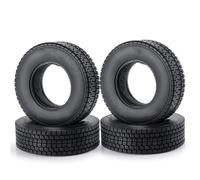 RC Tyre Hub Wheels Compatible With Tamiya 1/14 RC Trailer Tractor Truck Car Upgrade Parts Front Rear Beadlock Wheel Rims With 1/4 Pcs Rubber Tires(4PCS 25MM A)