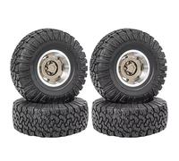 RC Tyre Hub Wheels Compatible With Traxxas For TRX4 D90 D110 For Axial For SCX10 1/10 RC Crawler Car 120mm 1.9" Metal Beadlock Wheel Rim Rubber Tire Set(Brown)