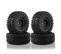RC Tyre Hub Wheels Compatible With Traxxas For TRX4 For Axial For SCX10 II III For Redcat For MST 1/10 RC Crawler Car 110mm 1.9" Beadlock Wheel Rim Tire Set(Black)