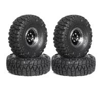 RC Tyre Hub Wheels Compatible With TRX4M For SCX24 AX24 For FCX24 1/18 1/24 RC Crawler Car Parts Accessories 4pcs 60mm 1.0" Metal Beadlock Wheel Tire Set(Black)