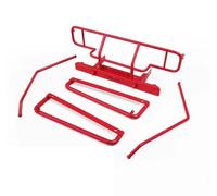 RC Upgrade Bumper Compatible With Gelande II For Cruiser FJ40 RC Car Truck Parts Metal Front Bumper And Side Pedal Upgrade Accessories(Red)