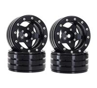 Rc Upgrade Components For Axial For SCX10 For TRX4 For RGT For Redcat D90 1/10 1.9'' Metal Beadlock Wheels Tornado Hole Rims Off-Road Crawler RC Upgrade(Black)