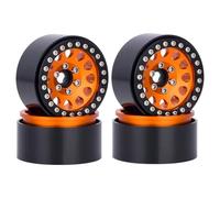 Rc Upgrade Components For Axial For SCX10 For Wraith For TRX4 For TRX6 D90 For Tamiya For Capra 1/10 4Pcs 1.9" Aluminum Beadlock Wheels RC Crawler(Orange)