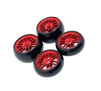 Rc Upgrade Components For Losi Micro-B 2WD 1/24 4Pcs Metal Wheels Tires RC Car Upgrade Modification And Repair Parts(Red)
