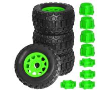 Rc Upgrade Components For Sledge For Arrma For Kraton For Outcast For Tamiya For HSP 1/7 1/8 4pcs 175mm Monster Stunt Truck Tire 17mm Wheel Hex RC Car(Green)