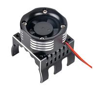Rc Upgrade Components For Traxxas For E-Maxx For E-Revo For Summit For Arrma 1/10 For Kraton For Talion For Typhon 1/8 Motor Cooling Fan Heat Sink With Light(Black)